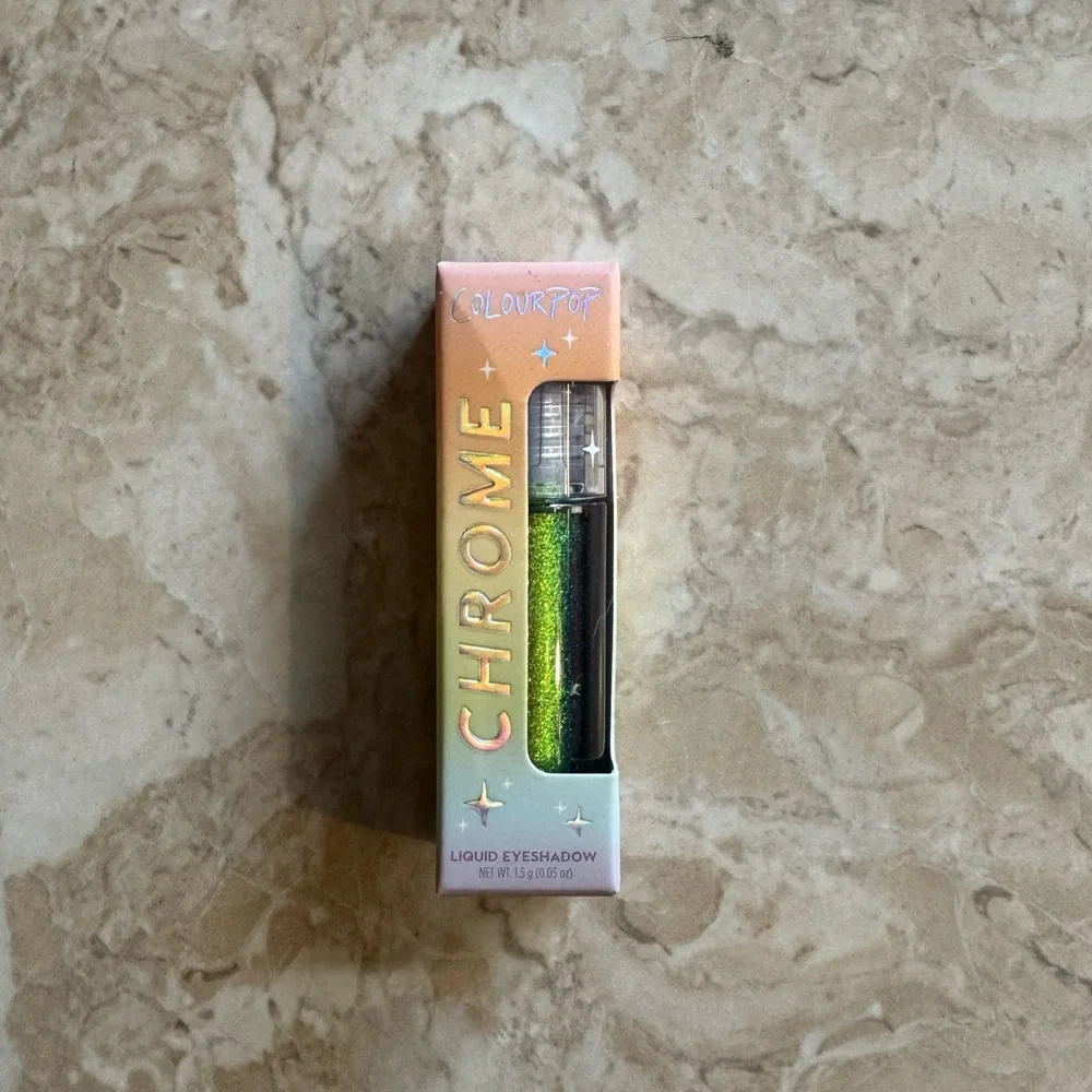 Colourpop Chrome Metallic Green Sparkle Liquid Eyeshadow Beetle NEW IN BOX